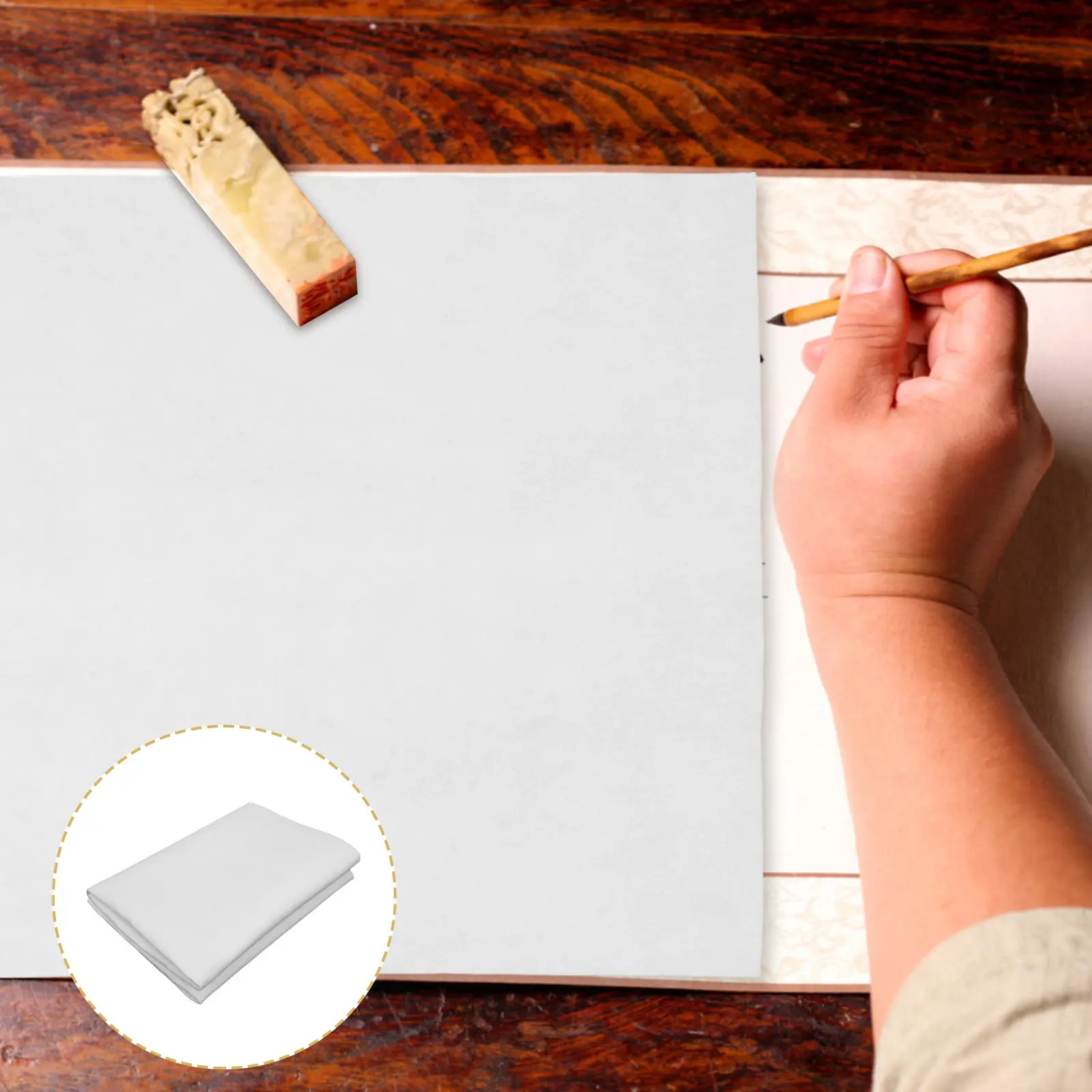White Calligraphy Felt Mat 80x120cm Wool Fiber Blended Felt Pad Ink Absorber Non Slip Stable Surface for Chinese Calligraphy