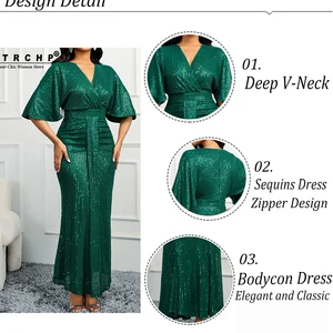 Vitrchp Batwing Manga -Kleider Nacht 2025 Sexy Meerjungfrau Clock in vest Kleid Glitzer Elegante Schuhe Shorts Long Party Kleid 8 Hauptverkäufe Kurzausstellungspartykleider - №2