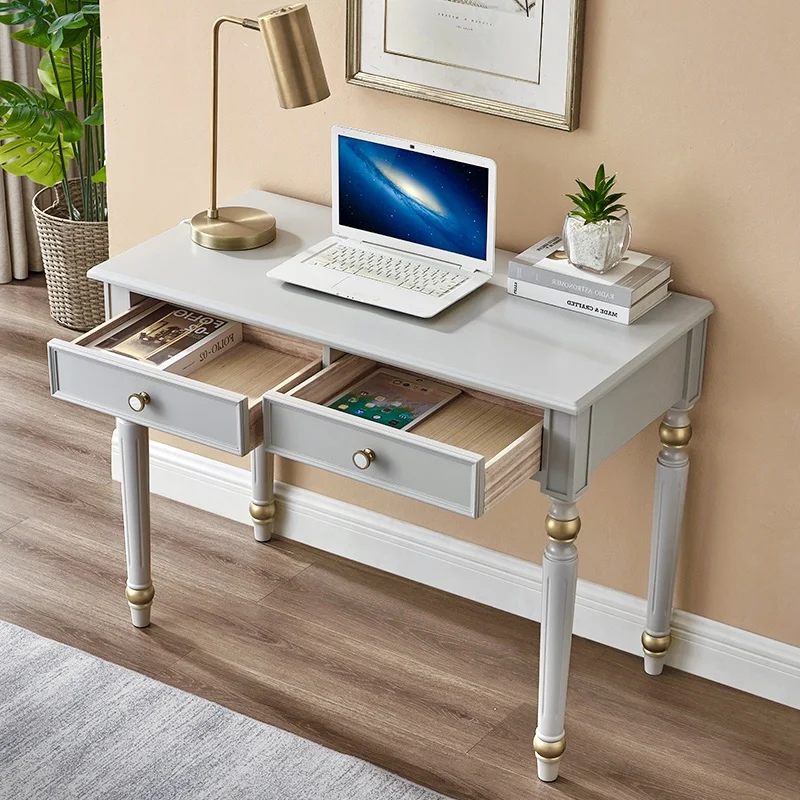 Light luxury solid wood desk computer desk household small writing desk