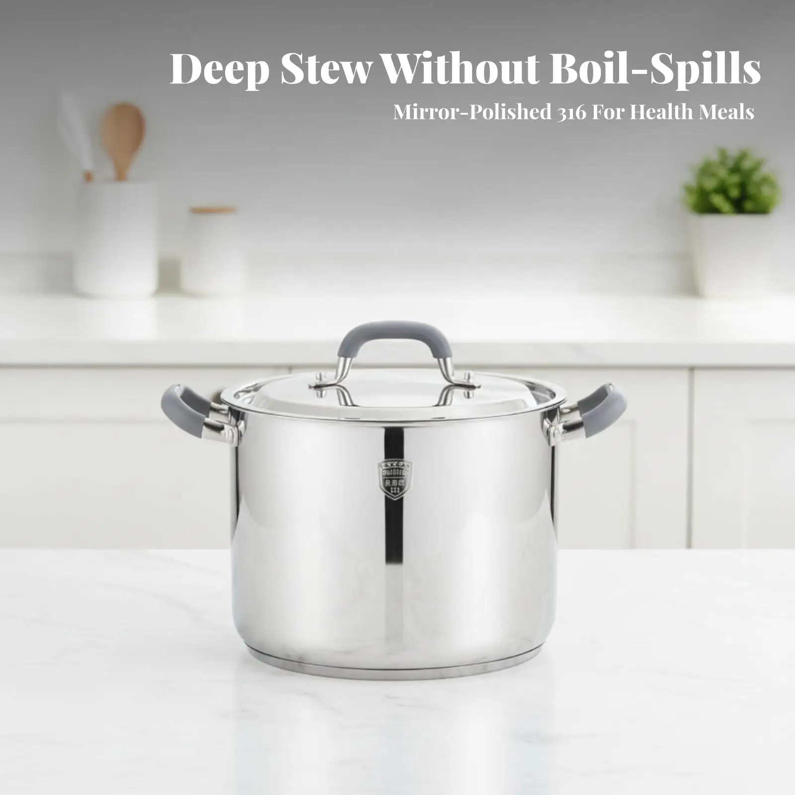 Stainless Steel Stockpot Induction Compatible Cooking Pot with Lid Uncoated
