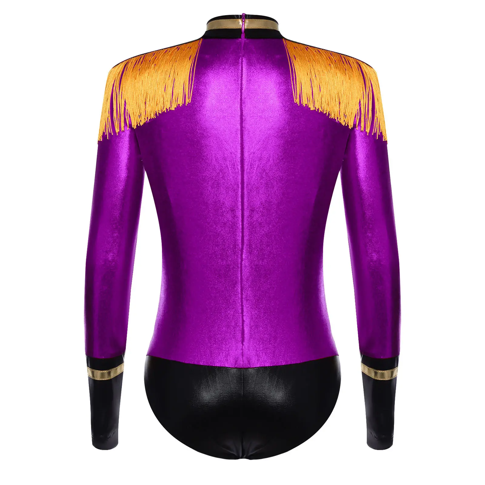 بدلة تنكري للفتيات من السيرك Ringmaster بدلة يوتار لامعة معدنية لامعة طبل ماجوريت مسيرة الفرقة شرابة السيرك ارتداءها #2