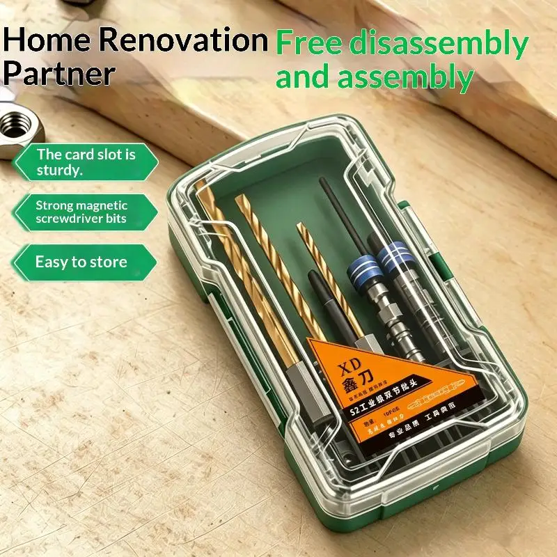 Impact Drill Bit Set 10 Piece Strong Magnetic Multifunctional Rustproof Drill Bits for Home Renovation Construction Work