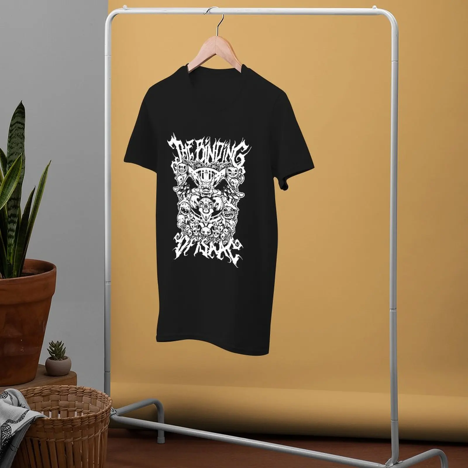 Men T Shirt Evil Up The Binding Of Isaac Awesome T-Shirt Video Game Afterbirth Wolf Comic Cotton Graphic Tshirt Round Neck tops
