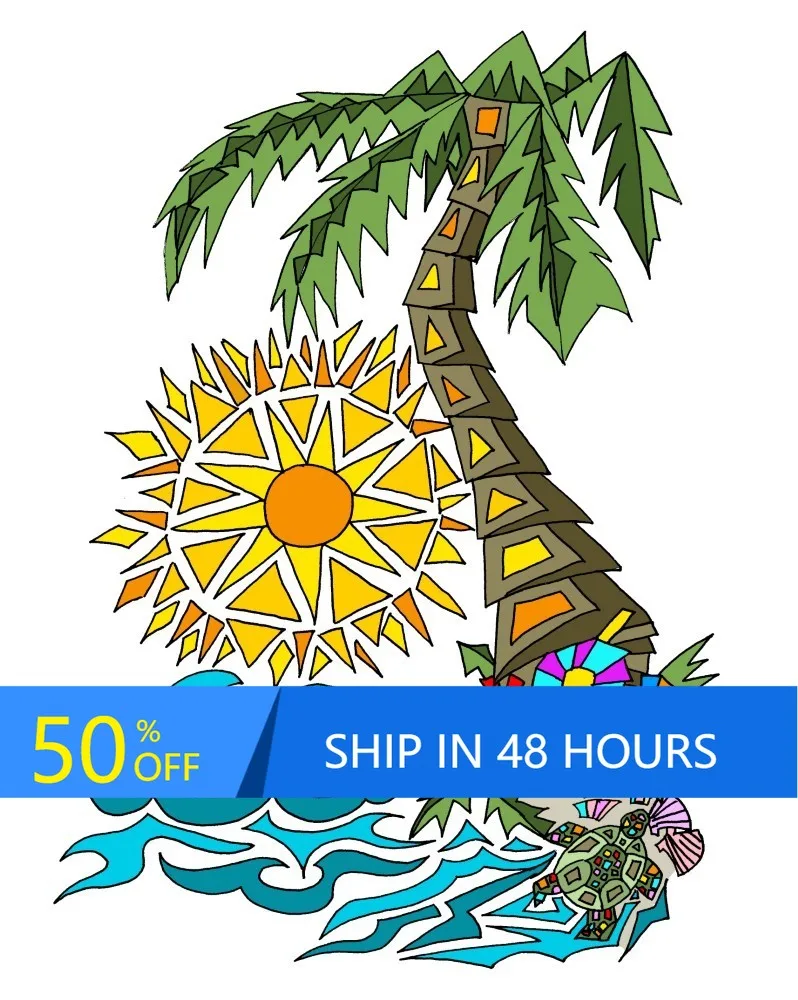 

Palm Tree and Sun Unique Window Camper Van Car Motor Home Waterproof Vinyl Decal Gift Cool Aesthetic Funny