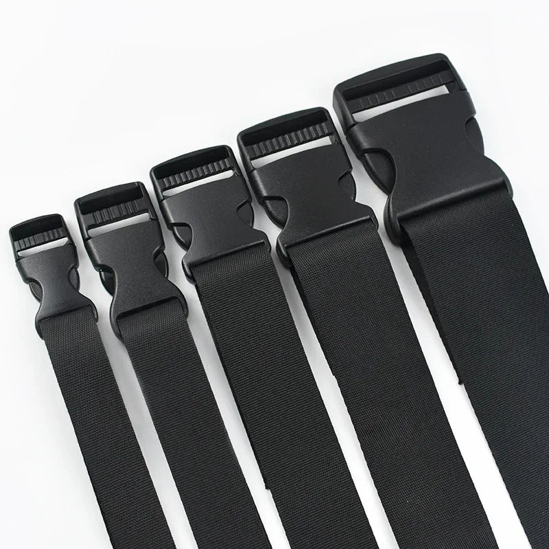 

2/5/10Sets 10-50mm Webbing Strap Fastener Bag Plastic Release Buckles Belt Buckle Dog Collar Closure Hook Ribbon Tape Clasp Clip