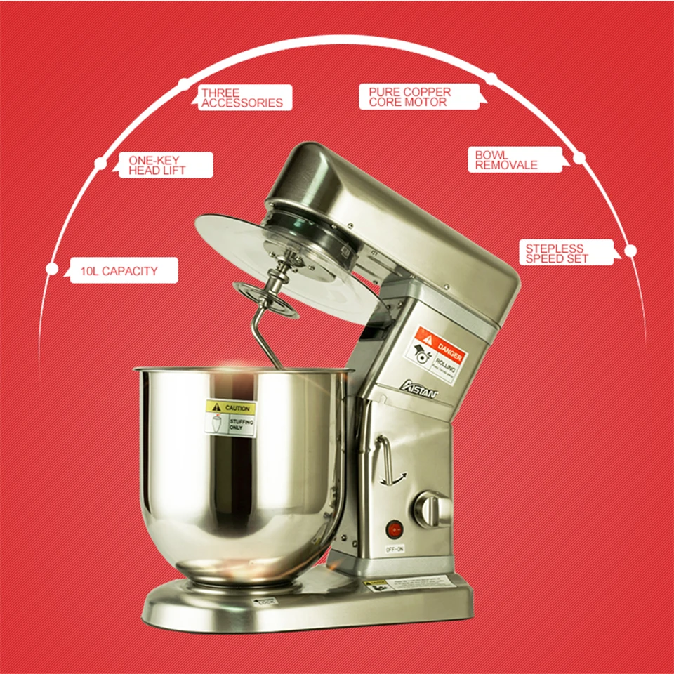 B5S المنزلية التجارية حامل خلاط قدرة عالية الطاقة 500 واط 5L كعكة عجّان الكواكب الكهربائية المطبخ خلاط طعام