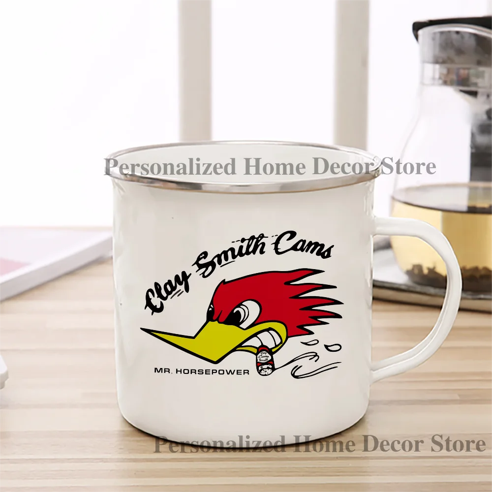 Mr. Horsepower Clay Smith Cams Coffee Mugs Enamel Cup Reusable Eco Friendly Metal Traver Tea Milk Beer Mug