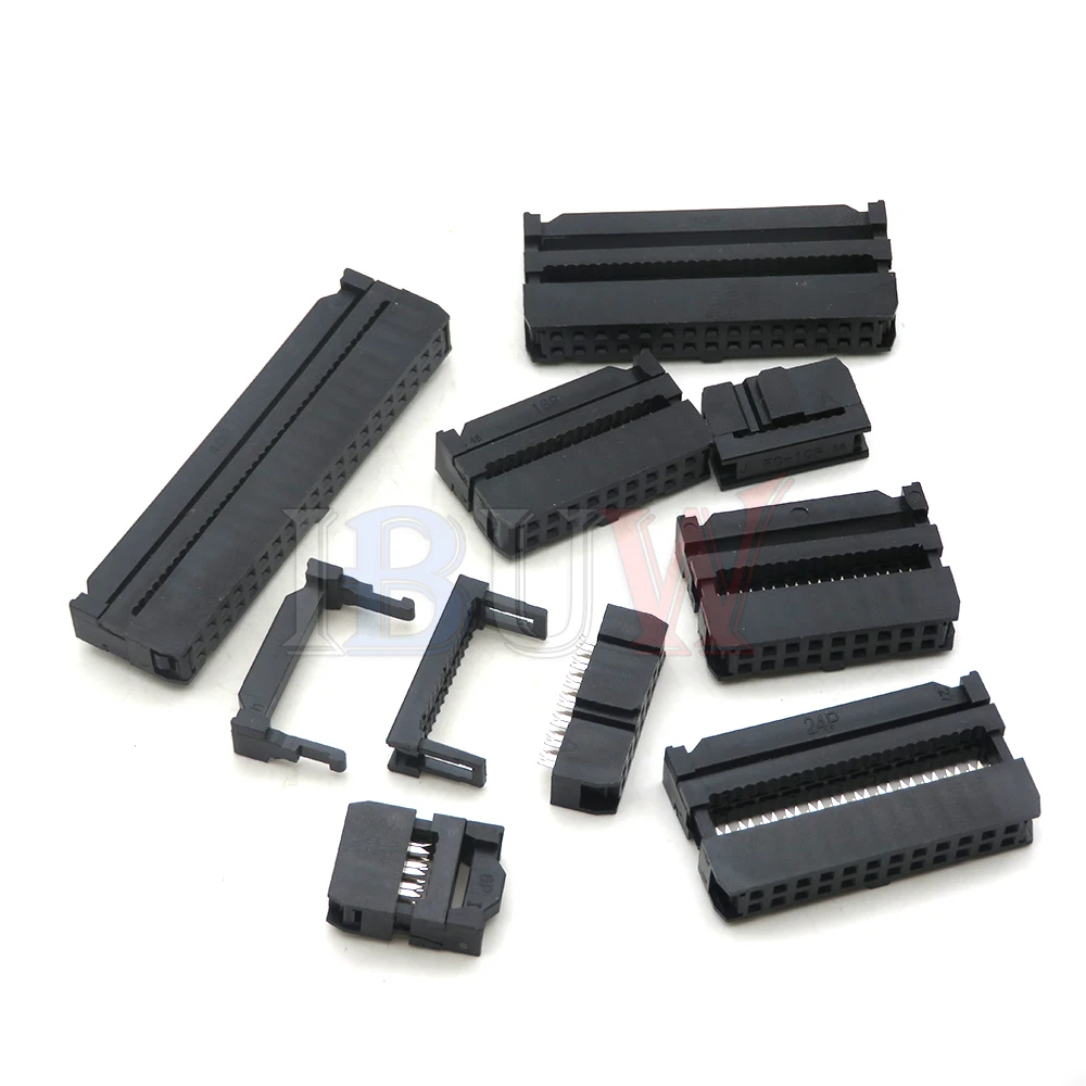 10 قطعة FC 6P 8P 10P 12P 8/10/12/14/16/18/20/24/26/30/34/40/50 دبوس 2.54 مللي متر الملعب الإناث IDC موصل مقبس الشريط كابلات الموصلات #2