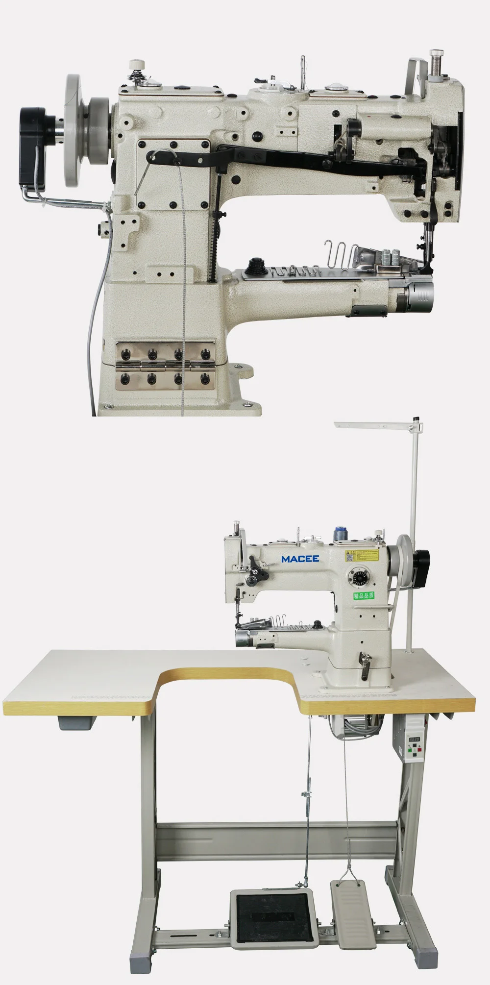 246V Heavy Industrial Cylinder Bed Walking Foot Lockstitch Sewing Machine For Bag