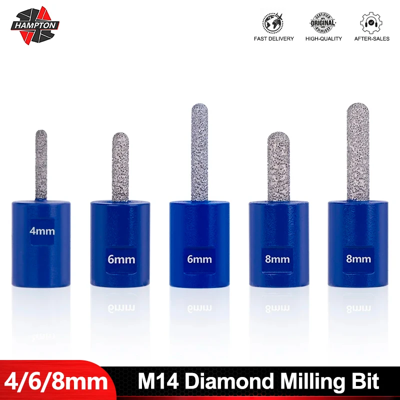 

HAMPTON M14 Diamond Milling Bit 4/6/8mm Milling Tile Cutter Marble Concrete Hole Saw Masonry Drilling Crowns Construction Tools