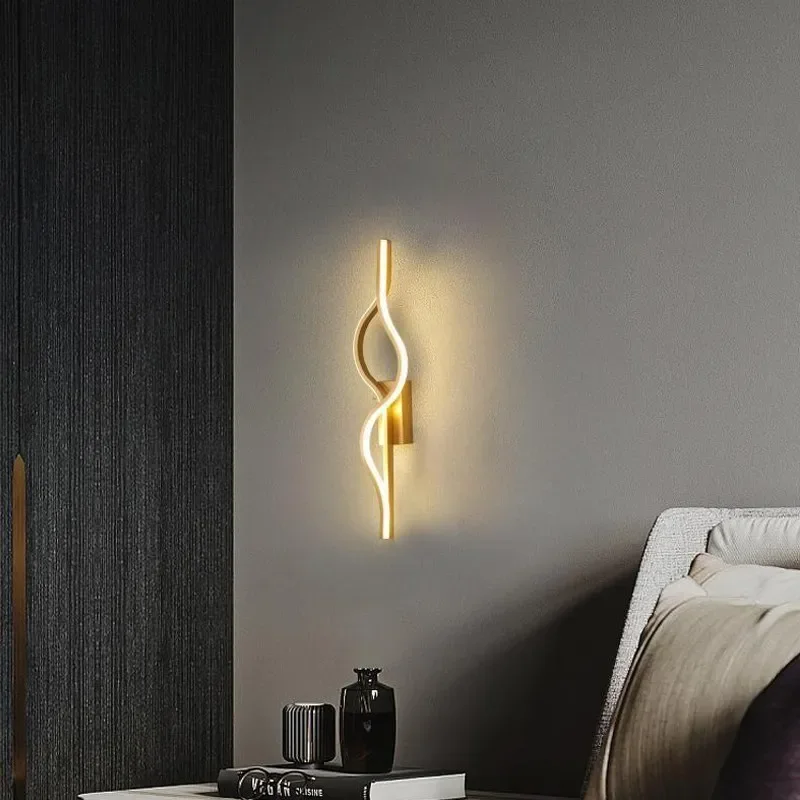 Imagem -04 - Modern Led Luz de Parede para Cabeceira Sala Escadas Loft Quarto Nordic Minimalista Wall Sconces Art Luzes Decoração Luminárias