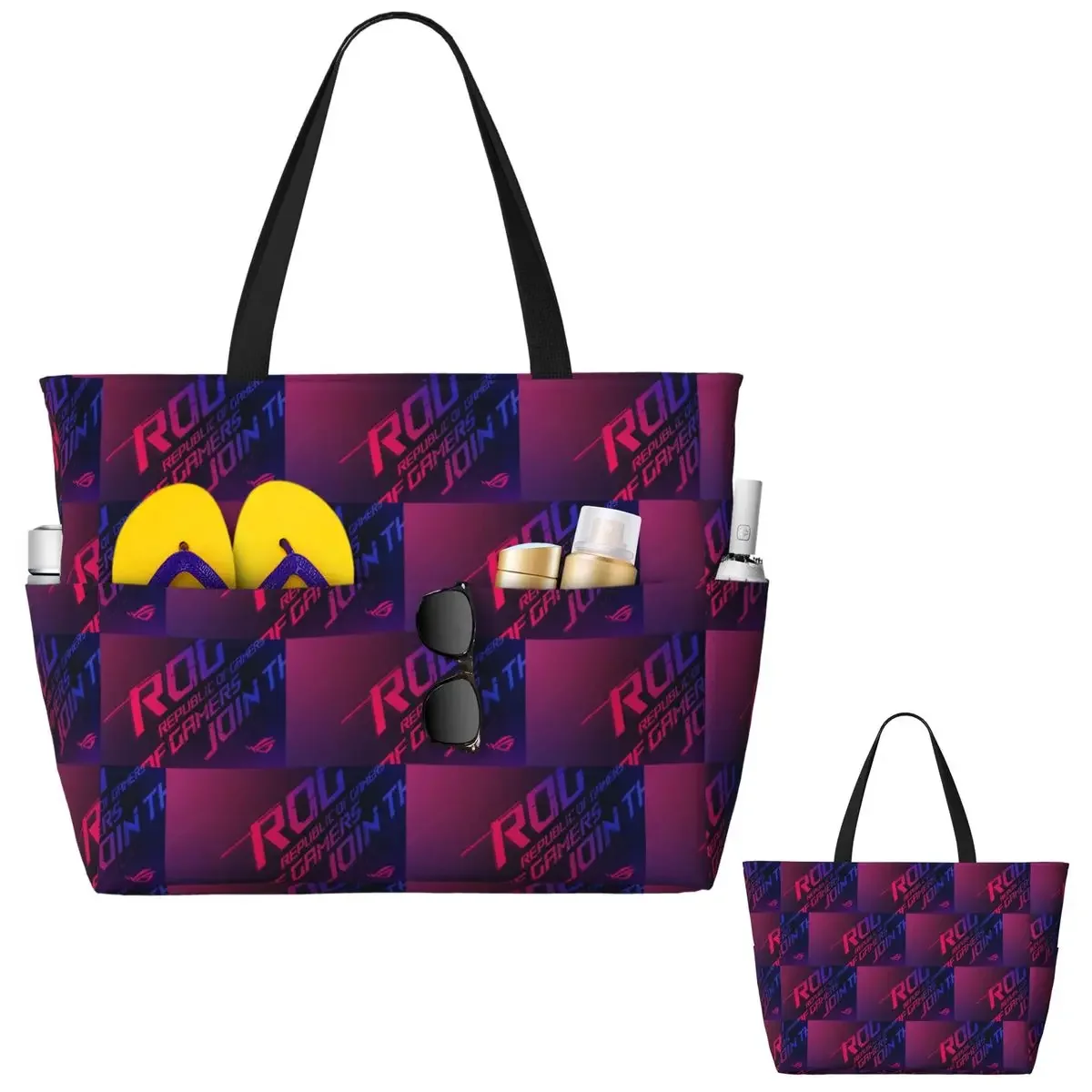 

Спортивная сумка-тоут Republic of Gamers ROG ASU Beach Tote Bag для спортзала, йоги, путешествий, фитнеса, большая женская дорожная сумка