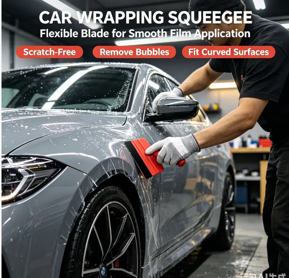 FOSHIO 10/20pcs Vinyl Car Wrap Felt Squeegee Non-Scratch Plastic Scrapper Window Tint Film Sticker Install Tool Water Remover