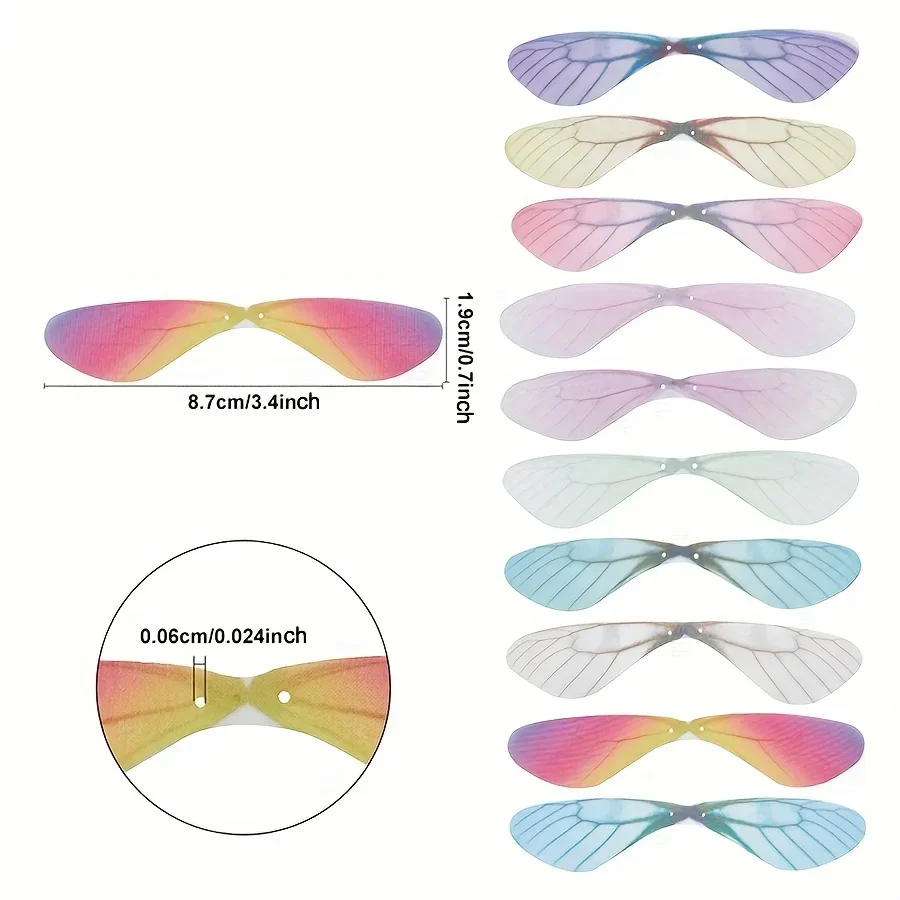 10/20/50pcs Bag Key Accessories Artificial CharmsDIY Dragonfly Wings Pattern Shaped Earrings Necklace Jewelry Decoration view 4