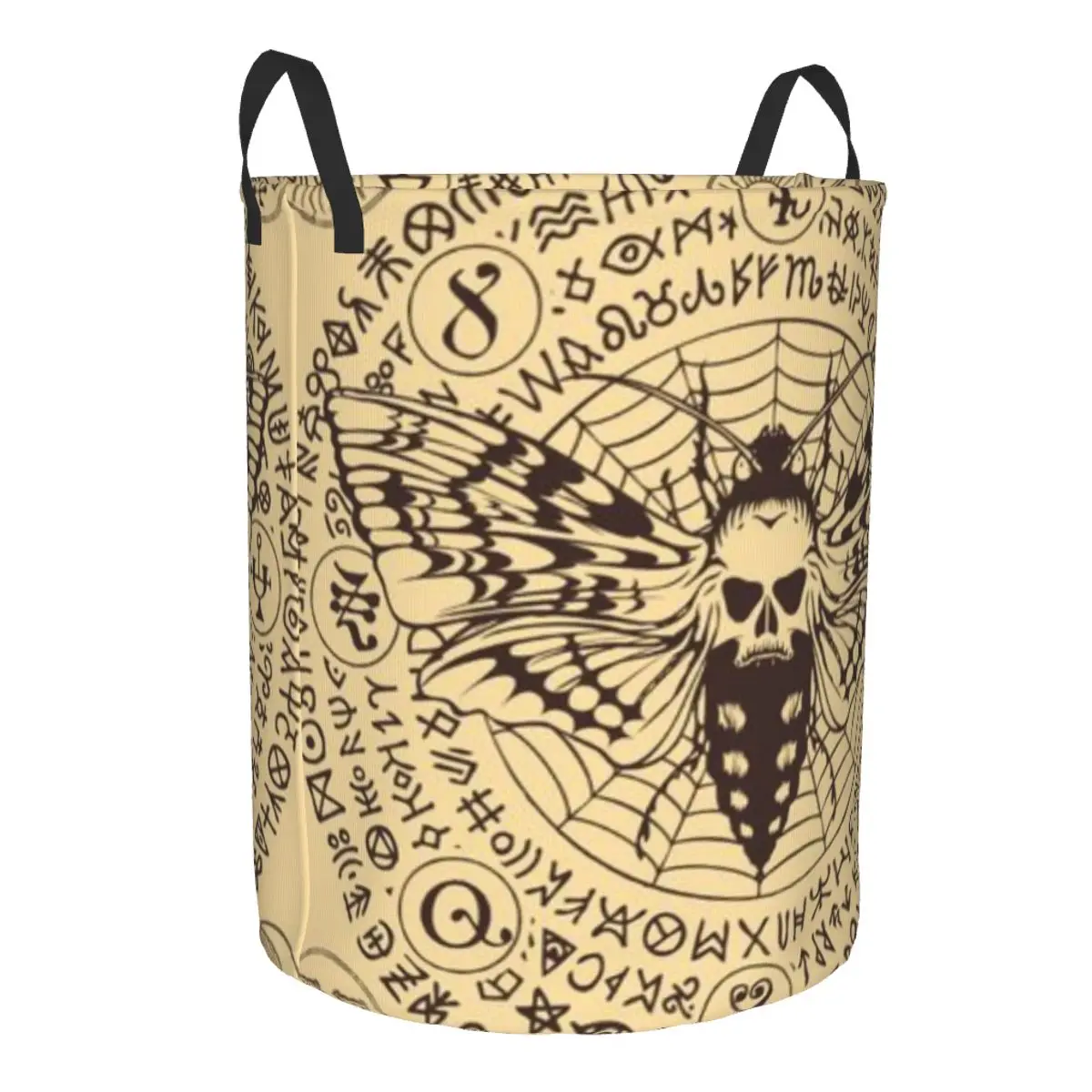 Laundry Basket Butterfly Dead Head With Skull Retro Dirty Clothes Storage Bucket Wardrobe Clothing Organizer Hamper