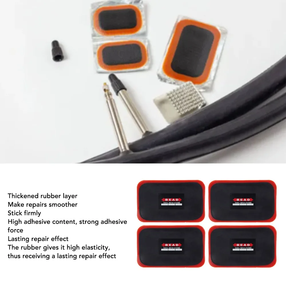 

10 шт. резиновых заплаток для ремонта шин 80 x 130 мм, утолщенные, с сильным клеем, прямоугольные, для ремонта камер шин