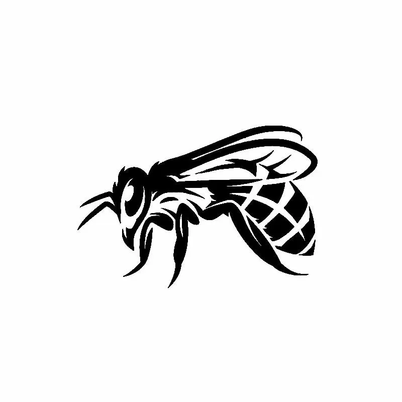 Original Beautiful Delicate Honey Stick Bee Vinyl Decal Cool Car Sticker Black/Silver14.2M*9.6CM