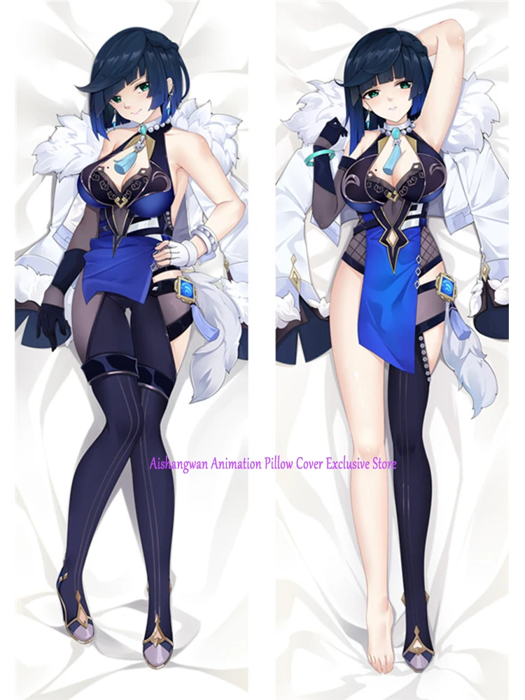 

Dakimakura Anime Pillow Cover Yelan Double Sided Print 2Way Cushion Bedding Festival Gifts Gifts