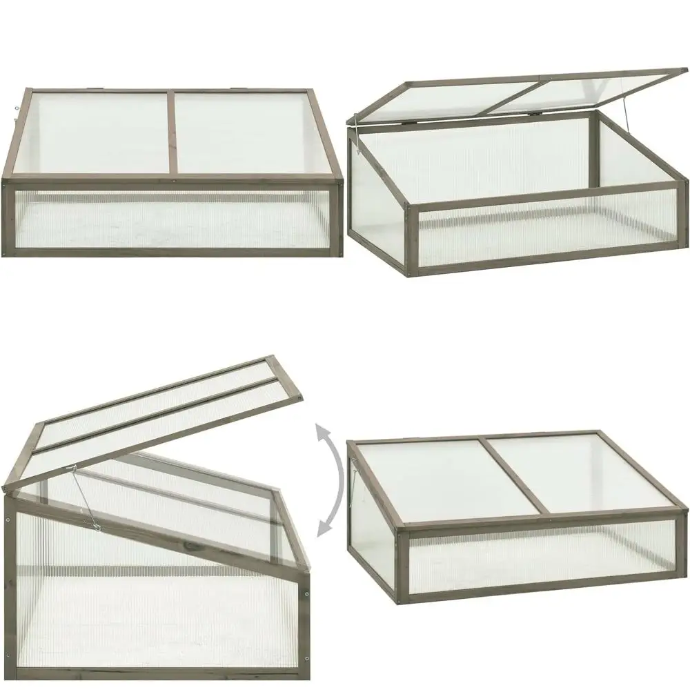 

Деревянная теплица-парник, приподнятая грядка для растений, деревянный ящик-клумба 39.4x25.6x15.7