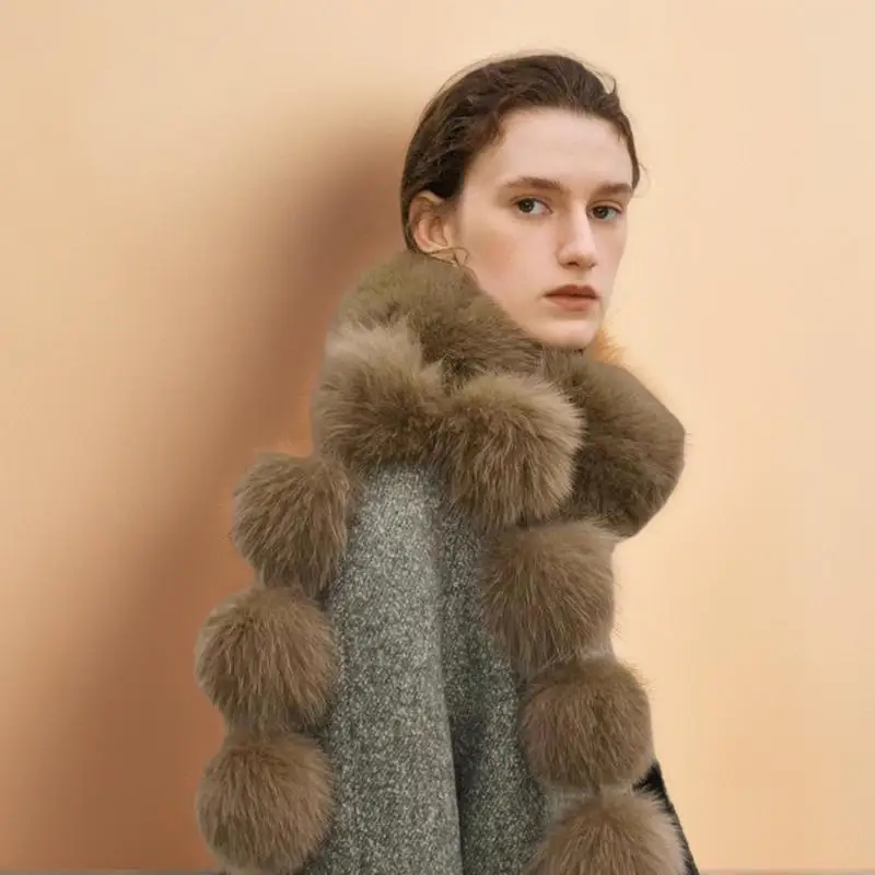 

Длинный шарф из искусственного лисьего меха, женские зимние теплые мягкие меховые шарфы, повседневные женские уличные шарфы с теплым воротником
