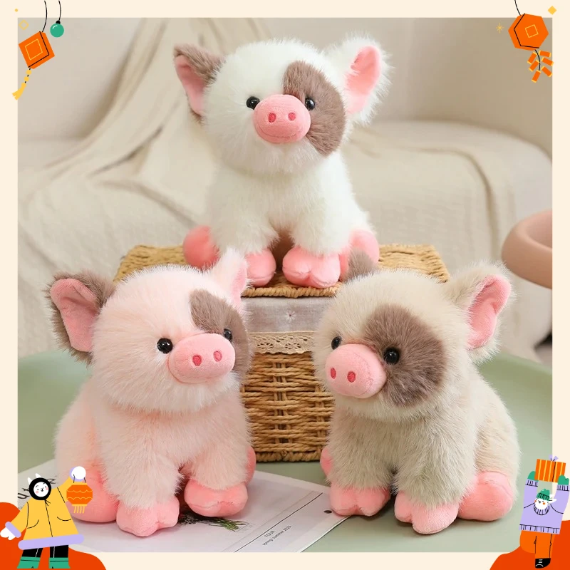 20cm Mini Piglet Plush Toy White Teacup Pig Stuffed Farm Animal Piggy Soft Dolls Birthday Presents Cuddle Christmas Plushie Gift