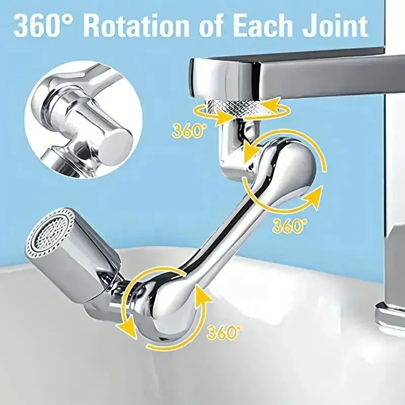 Washbasin Universal Faucet ABS Mechanical Arm Rotatable Bathroom Wash Extension Faucet Splash Proof