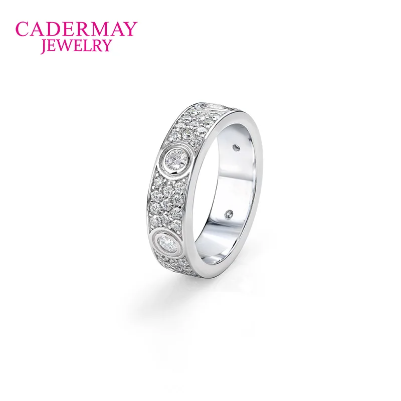 

Hip-Hop Jewelry Good Quality Bust Down 6mm 3 Rows Round Moissanite Ring 925 Silver Iced Out D VVS Moissanite Ring Men Gift