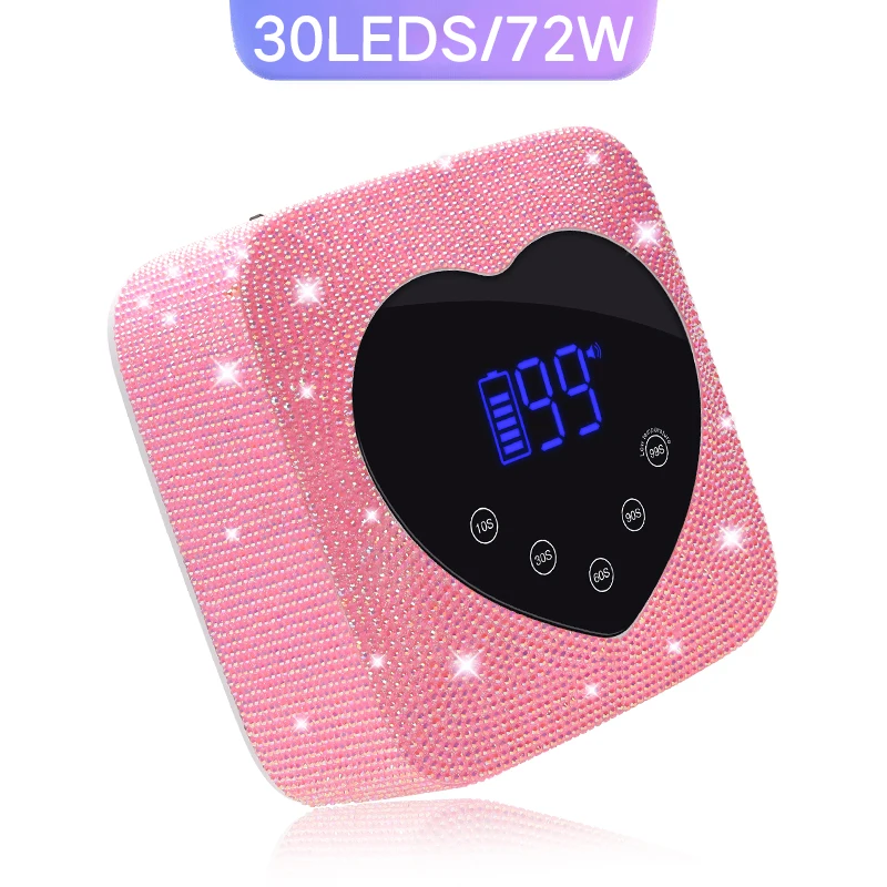 

Перезаряжаемая лампа для сушки ногтей для маникюра 72 Вт, устройство для сушки гель-лака для ногтей с автоматическим датчиком, профессиональная лампа