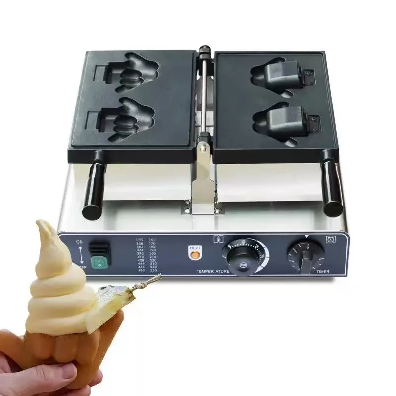Commercial Snack Equipment New Open Waffle & Ice Cream Machine 220V Finger Ice Cream