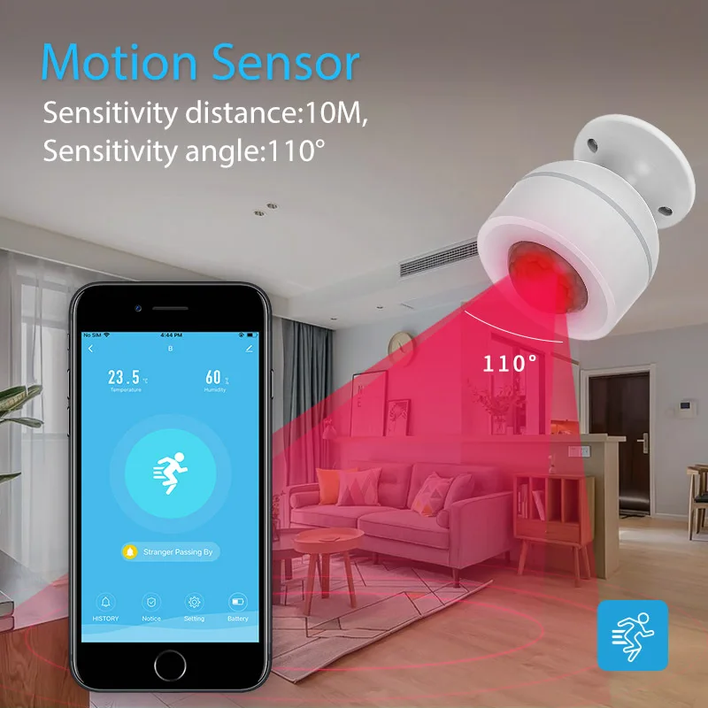 

Wireless Motion Detection Alarm Graffiti ZigBee Intelligent Human Infrared PIR Sensor Anti-dismantle USB Power Remote Control