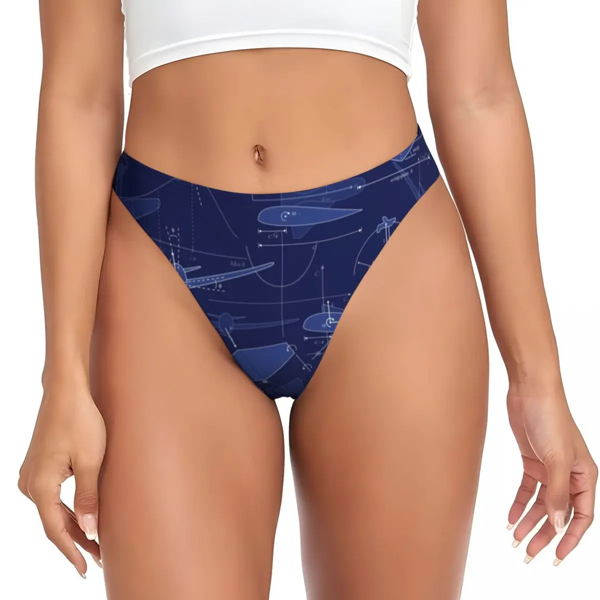 

Custom Women's Aviation Airplane Aerodynamics G-string Thongs Breathable Pilot Air Fighter Panties Underwear