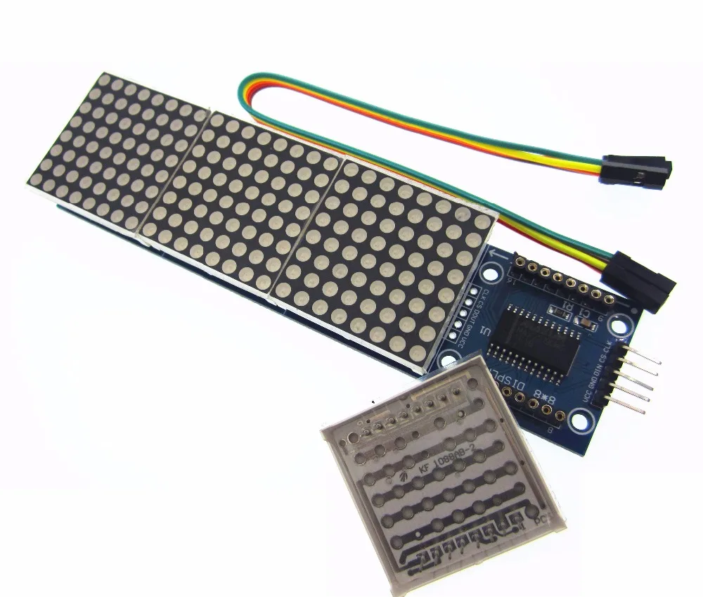 10pcs MAX7219 Dot Matrix Module Microcontroller 4 In One Display with 5P Line 4 in 1