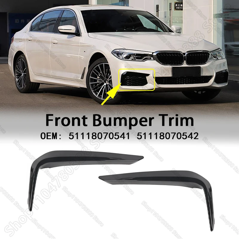 

Front Fog Light Trim Strips Eyebrow Lamp Cover For 2018-2020 G30 G38 BMW 5 Series M Sport 51118070541 51118070542