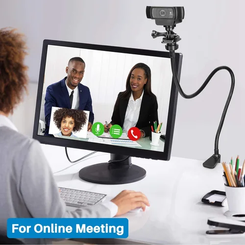 Imagen 2 del producto Soporte mejorado para Webcam Logitech C920,C922,C930, brazo de cuello de cisne Flexible y abrazadera