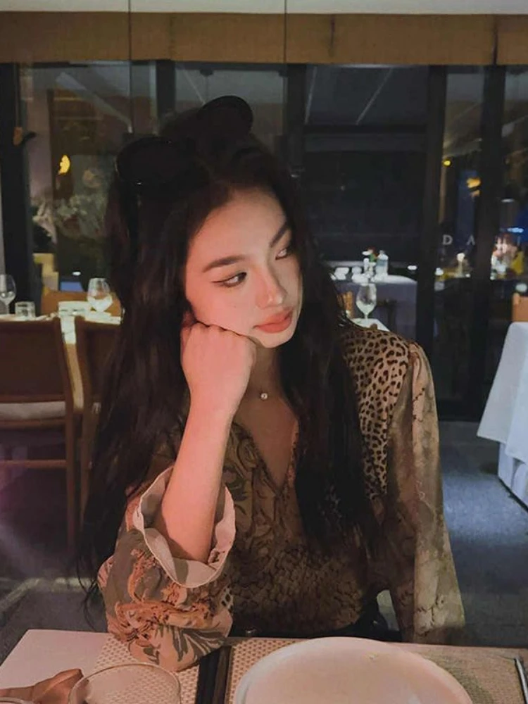 2025 mulheres y2k estética retalhos impressão camisa grunge harajuku alargamento manga blusa sexy streetwear vintage plissado blusas