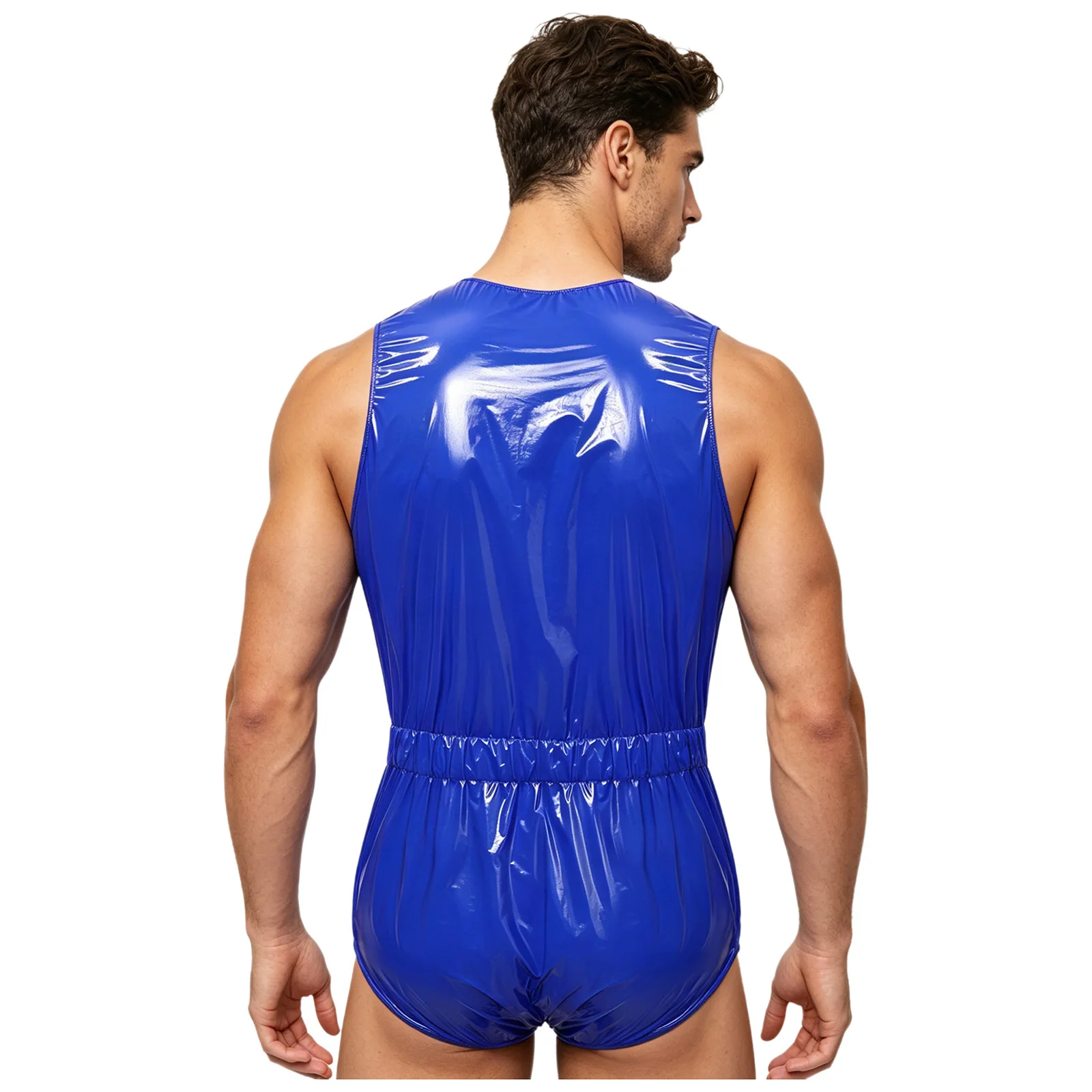 Mens Waterproof Bodysuit Swimsuit Sleeveless Button Leotard Bathing Suit Easy to Wear Leakproof Adaptive Special Need Clothing