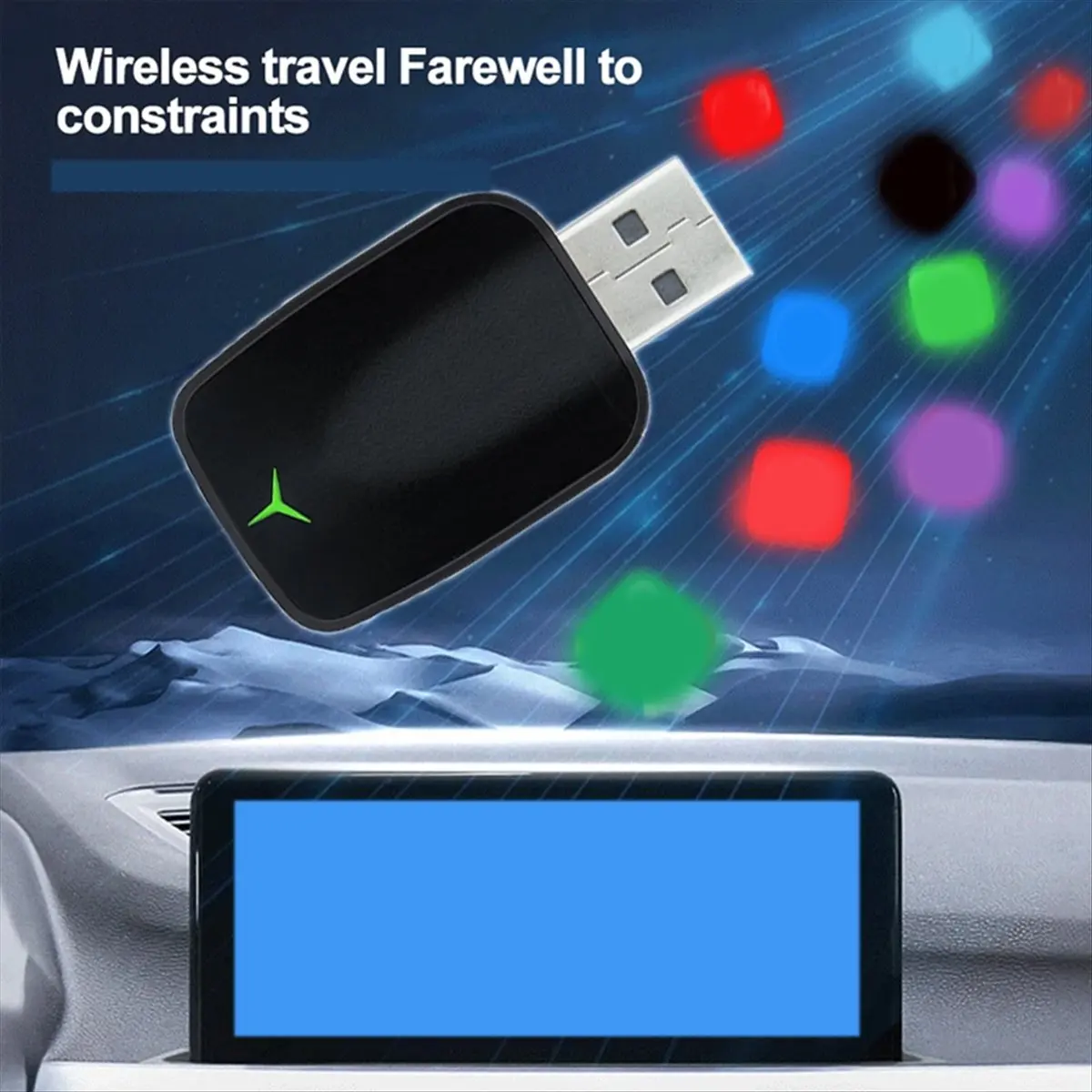 [HUND Store]~2 in 1 Wired to Wireless Carplay Android Auto Adapter Car Gadget Smart Box for Rose Gold