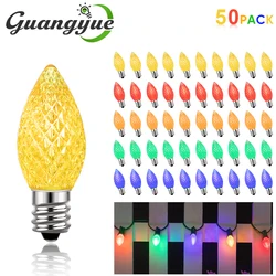 E12 Colorful Shatterproof Light Bulbs C7 0.6W Christmas Halloween Decoration Lamp Replacement Led Bulbs for Outdoor String Light