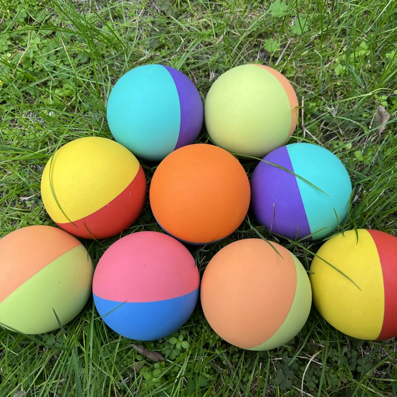 Raqueta deportiva de 6cm, pelota de Squash hueca, doble color, goma de baja velocidad, entrenamiento de Racquetball, competición, pelota que rebota de alta elasticidad