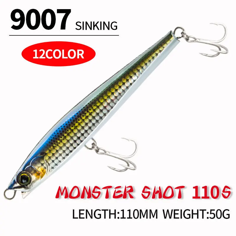 Pencil Fishing Lure for Freshwater Fishing, Artificial Baits, Sinking Wobbler, Freshwater Fishing Accessories, 11cm, 50g, 1Pc