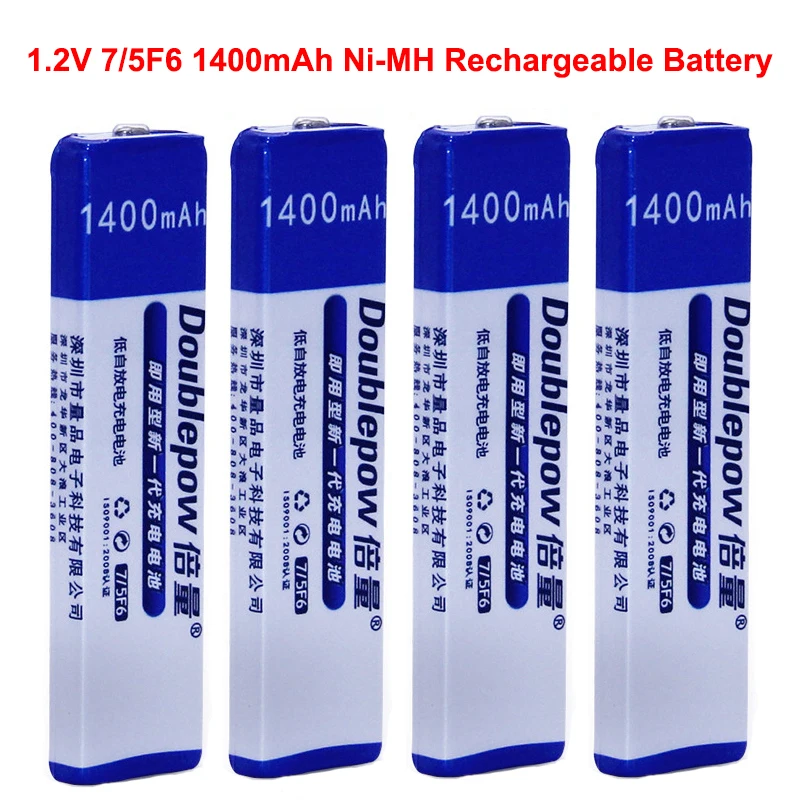 Gumstick Battery 1.2V Ni-MH Rechargeable Batteries 1400mAh 7/5F6 NiMH Battery for Walkman Portable CD MD Player