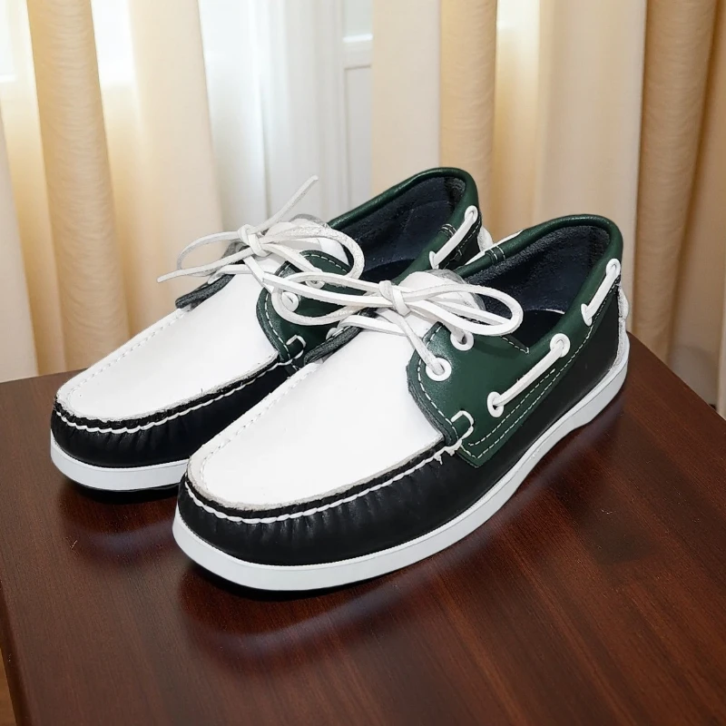 

Мужская повседневная обувь из натуральной кожи ручной работы, роскошные брендовые мужские лоферы, мокасины, дышащие топсайдеры без шнуровки