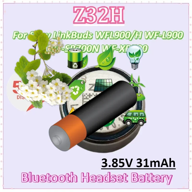 

Z32H 3.85V 31mAh Battery for Sony LinkBuds WFL900/H WF-L900 WF-SB700N WF-XB700 Truly Wireless Earbuds Headphones Charging Case