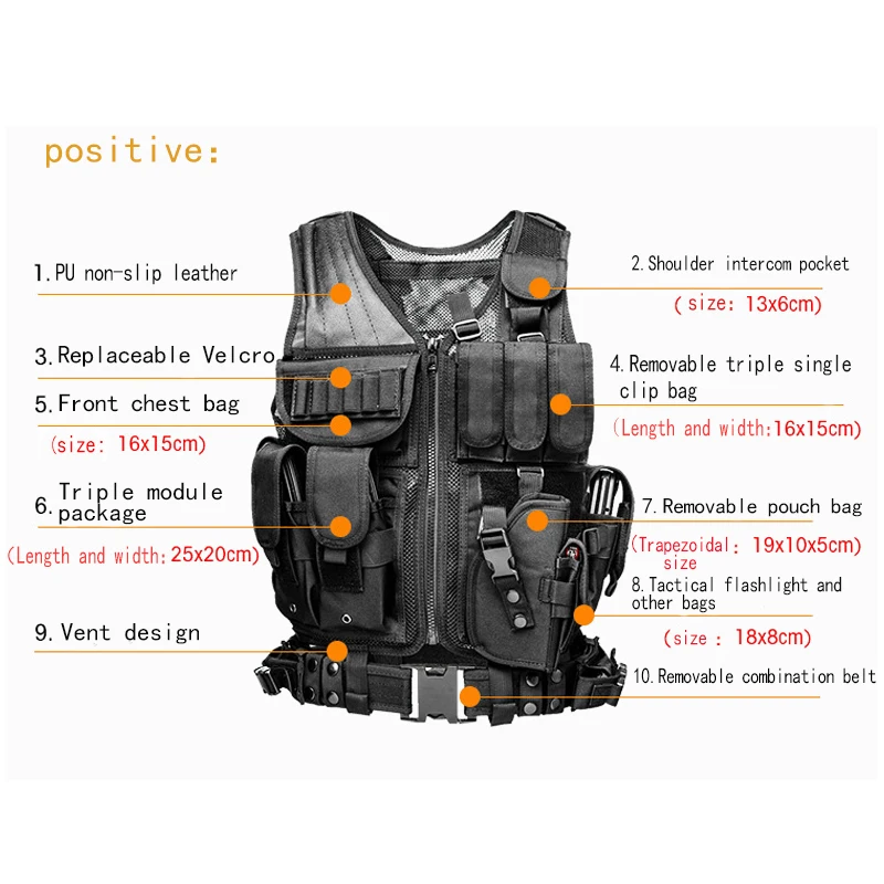 CS War Game Protective Equipment Men's Outdoor Sports Tactical Tank Top Military Hunting Air Gun Color Bullet Training Tank Top