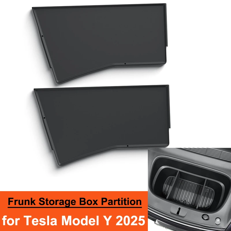 

Модифицированные аксессуары для Tesla Model Y Juniper 2025, ящик для хранения переднего багажника, перегородка, органайзер для запуска крышки, детали для хранения