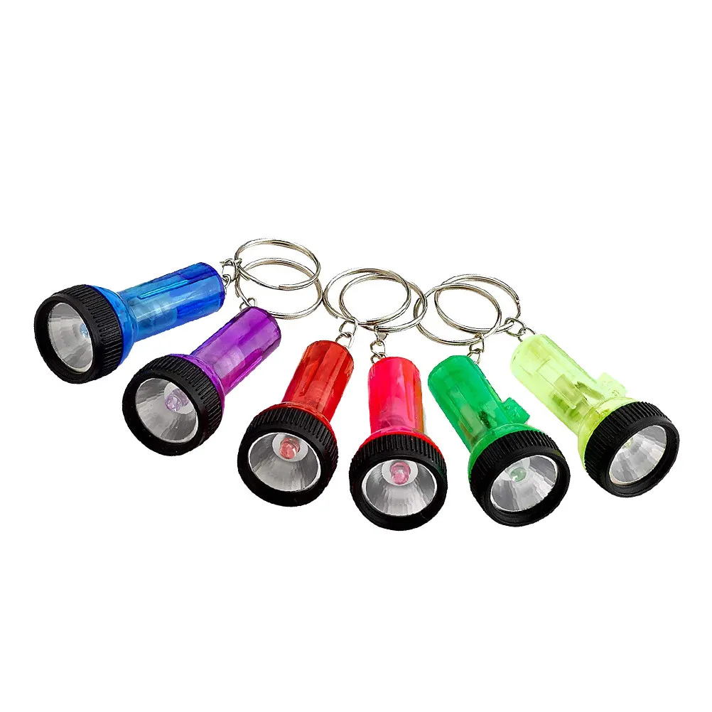 6Pcs Luminous Flashlight Key Rings Sturdy LED Keychain Set for Everyday Carry Blackout Emergency Fun Kids Night Light Key