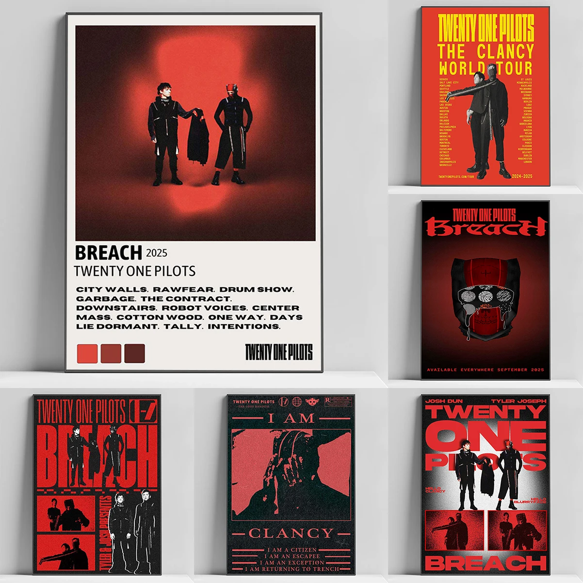 

T-Twenty One Pilots Band Poster Gaming Room Decoration Decorative Wall Frames Coffee House Bar For Home Decor Interior Posters