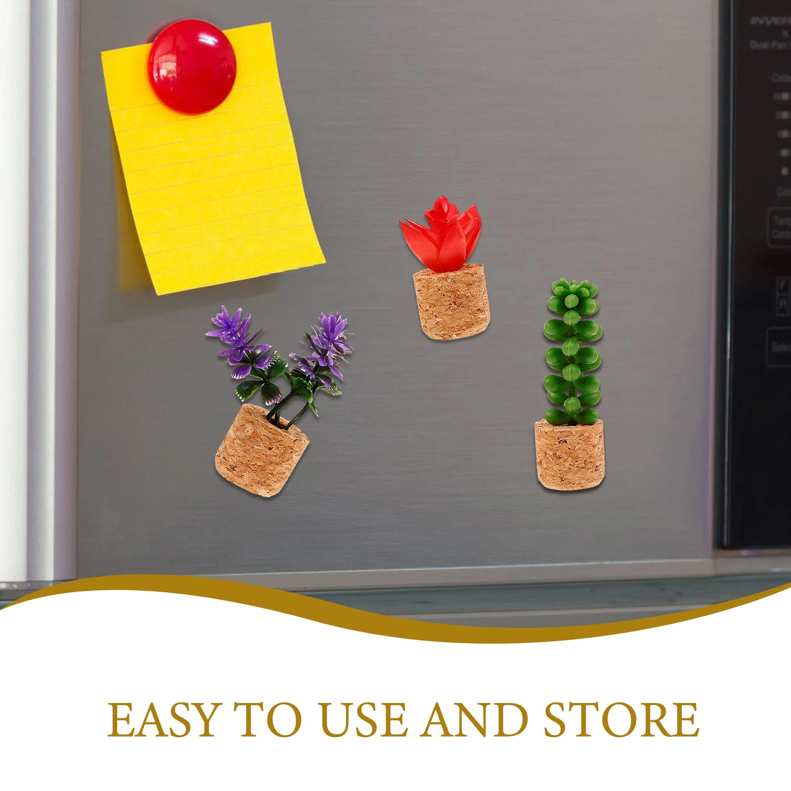 

1Set Succulent Plants Refrigerator Magnet Bright Color Fridge Plant Magnet Long-Lasting Creative Home Kitchen Office Decorative