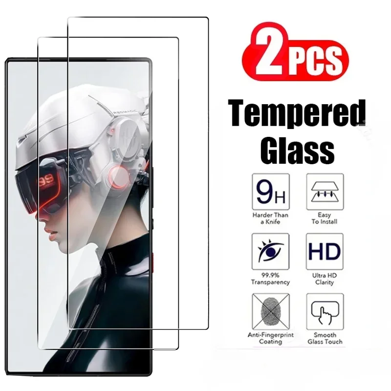 2Pcs All Transparent Tempered Glass for ZTE Nubia Red Magic 9 8 8S 7 7S 6 6S Pro 6R 5G 5S 3 Mars Screen Protector