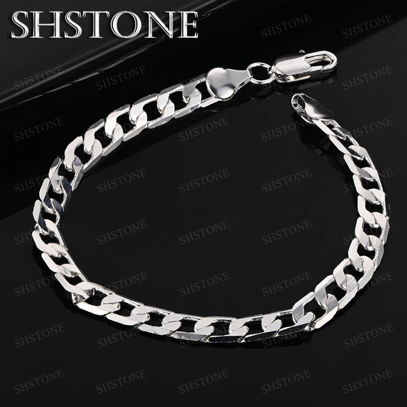 

Female Popular Jewelry 6mm 925 Sterling Silver Bracelet Women Wedding Party Accessories Valentine's Day Gift Trend Hand Chain